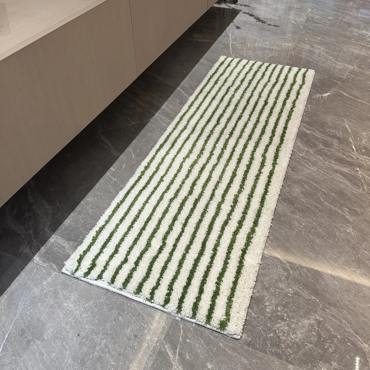 Long striped bath mat runner