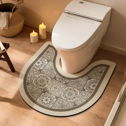 Black and White toilet mat