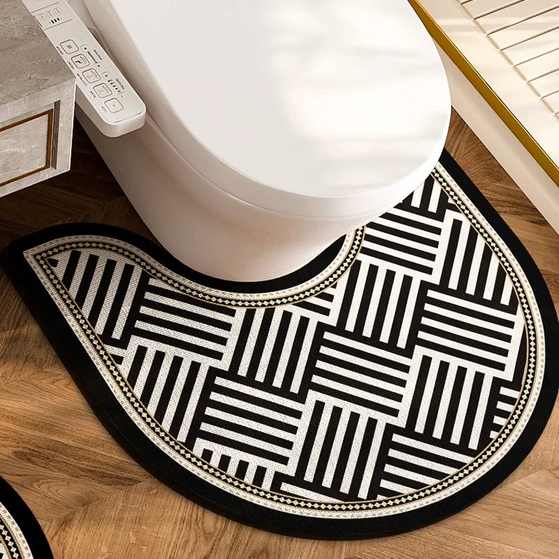 Black and White toilet mat