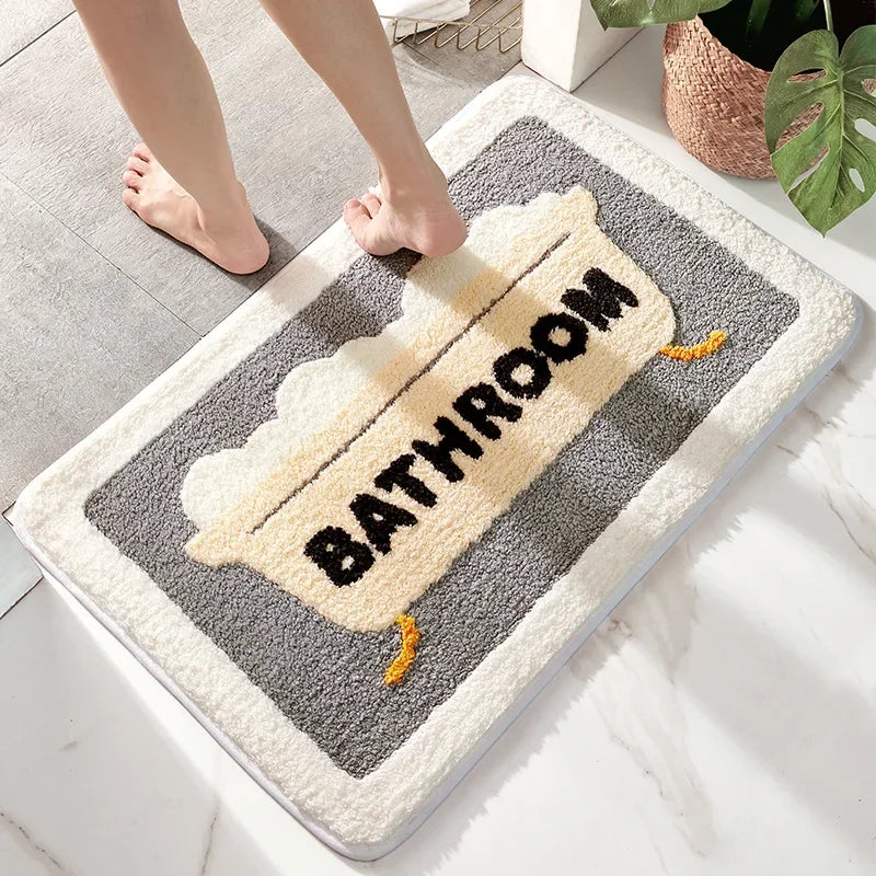 Tufted Bath Mat in Grey