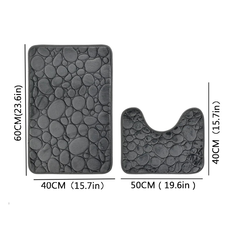 Grey 2 pieces bath mats