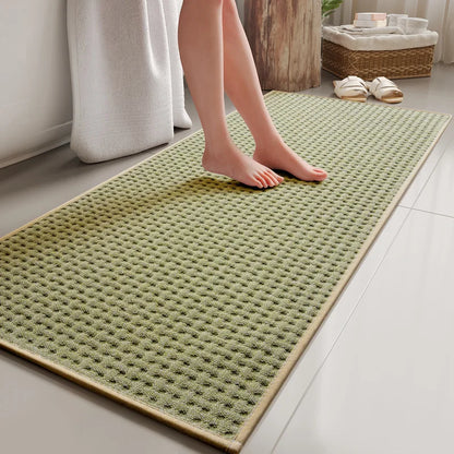 Long woven bath mat