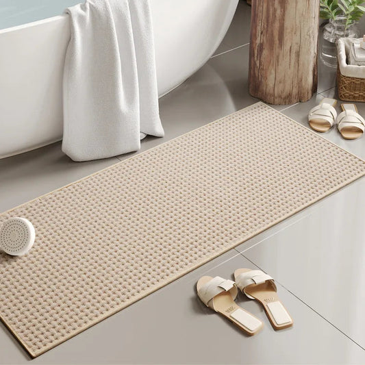 Long woven bath mat