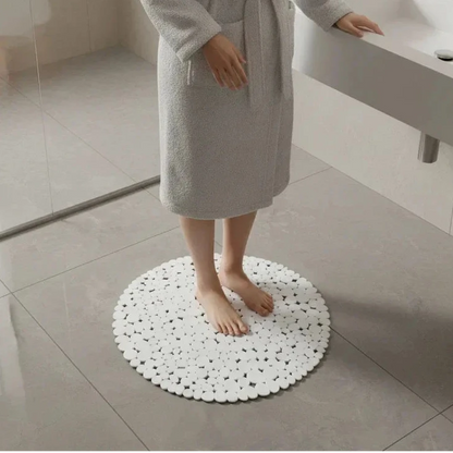 White Pebble Shower Bath Mat