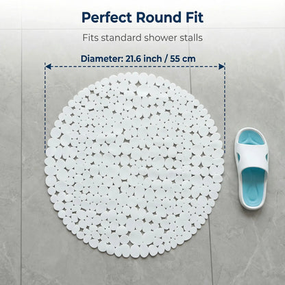 White Pebble Shower Bath Mat