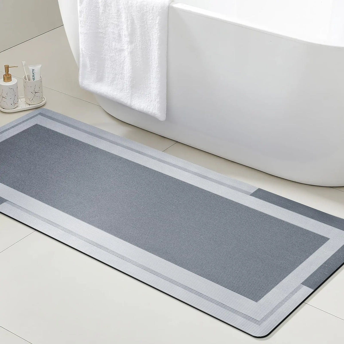 Long thin bath mat