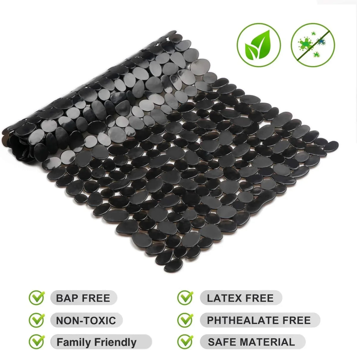 Black Non Slip Bath Mat