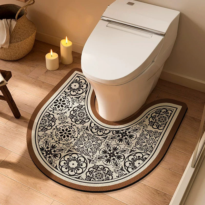 Black and White toilet mat