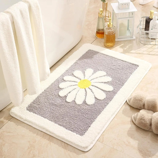 Daisy Flower bath mat