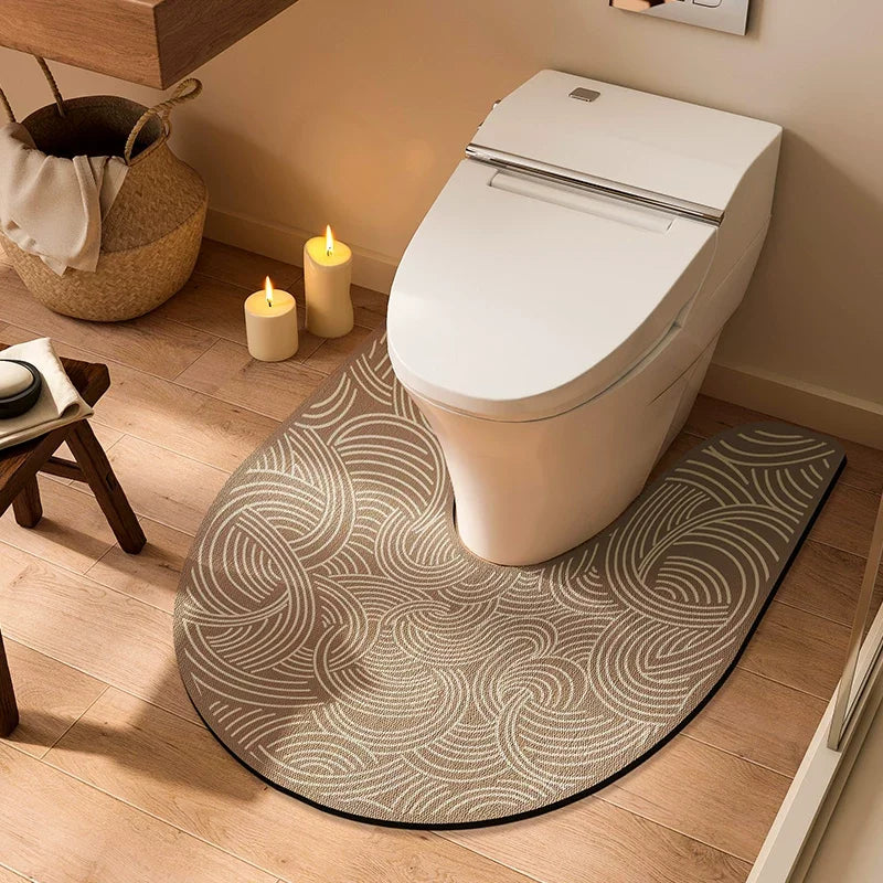Black and White toilet mat