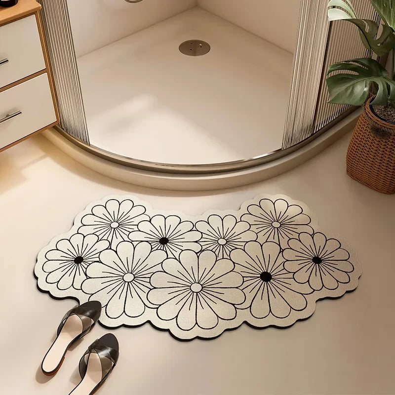 Curved daisy Bath Mat