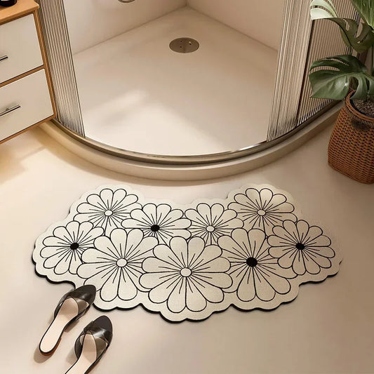 Curved daisy Bath Mat