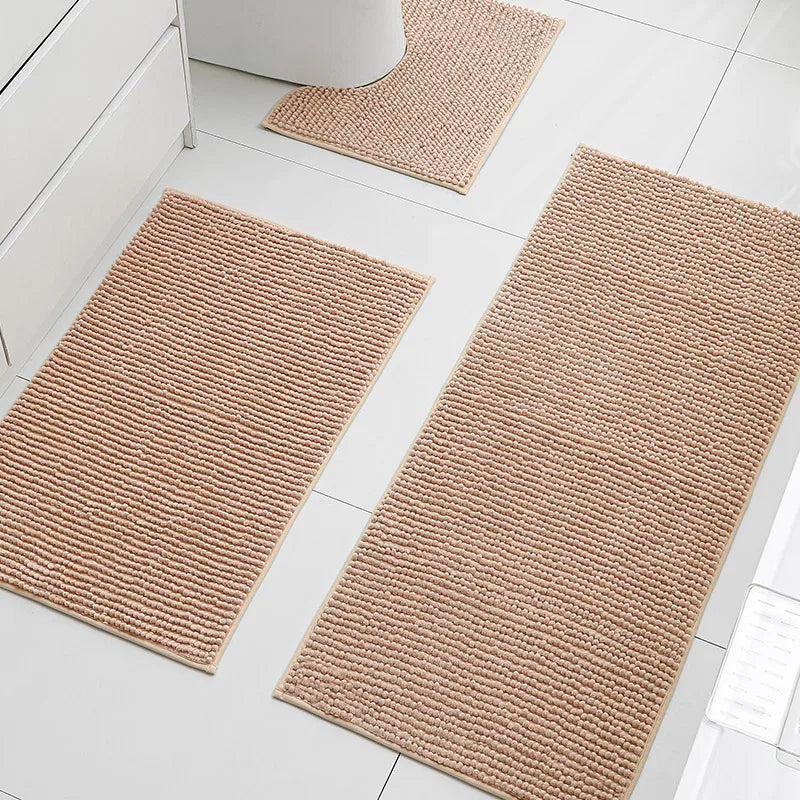 Chenille Bath Mat Set - 3 pieces