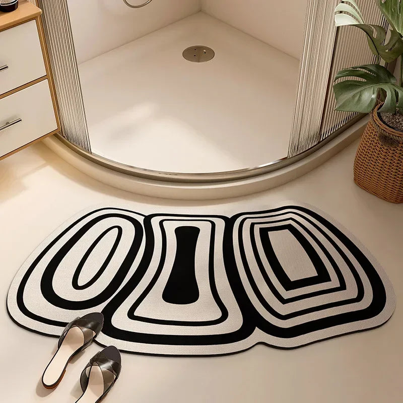 Op art print bath mat