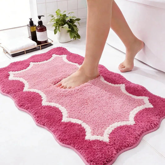 Two-Tone Pink Bath Mat in