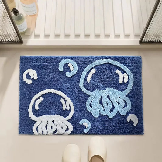 Jellyfish Bath Mat in Navy