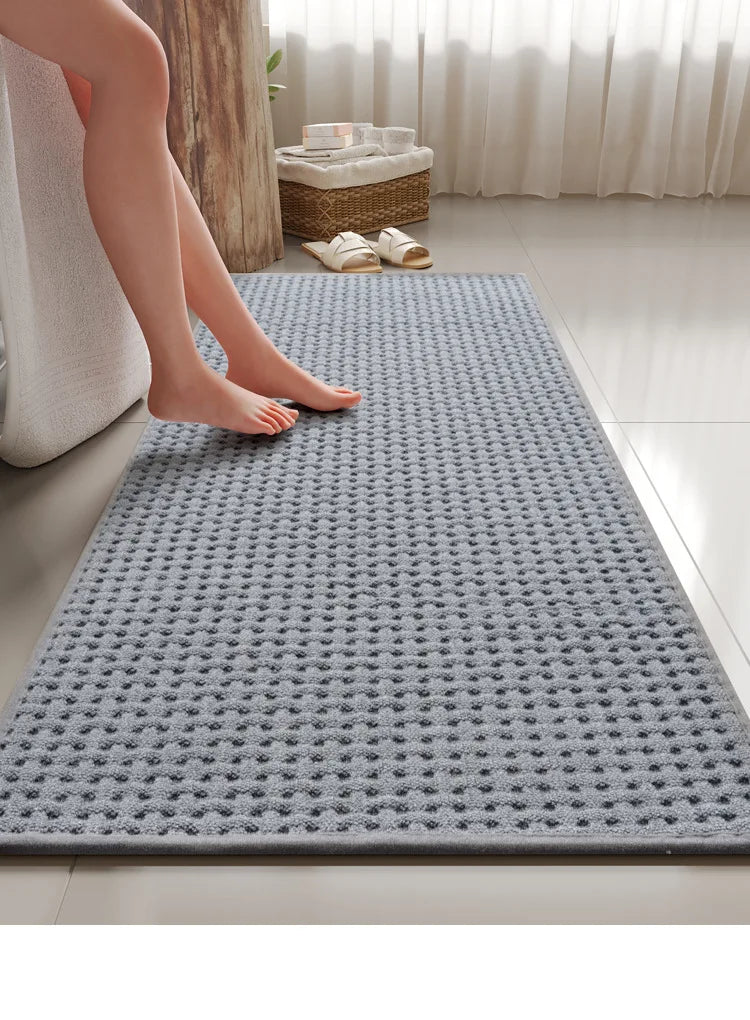 Long woven bath mat