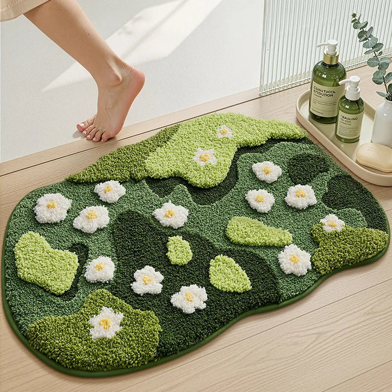 floral bath mat