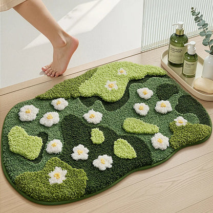 floral bath mat