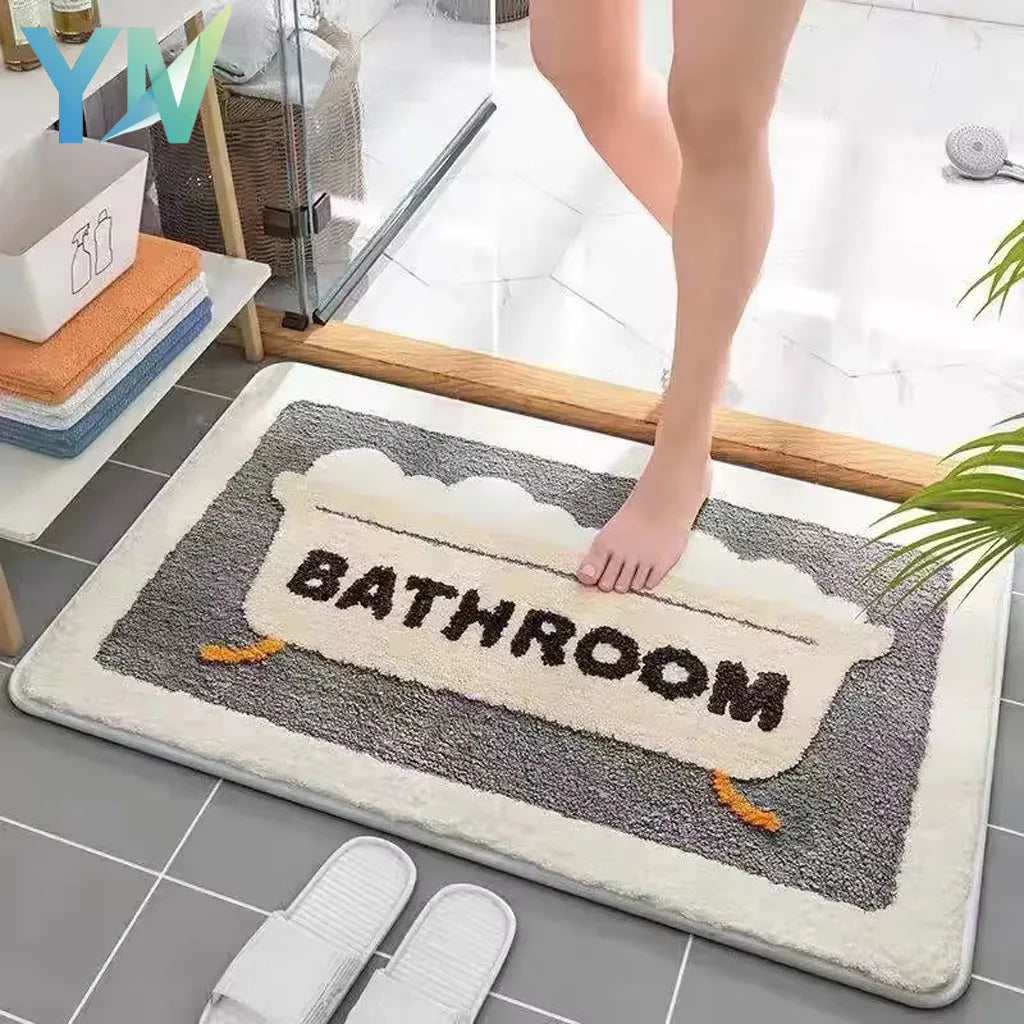 Tufted Bath Mat in Grey