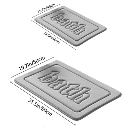 Embossed Bath Mat in Grey