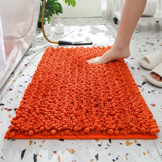 Orange bath mat
