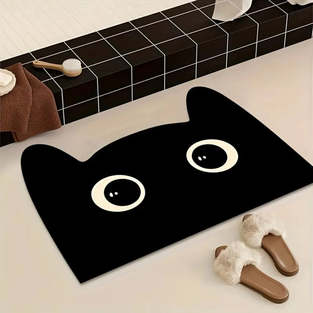 Adorable cat bath mat