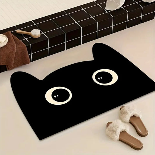 Adorable cat bath mat
