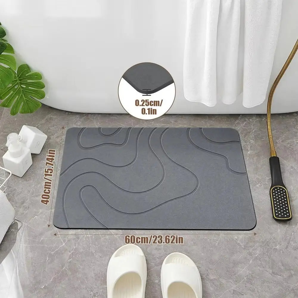 Grey anti slip bath mat