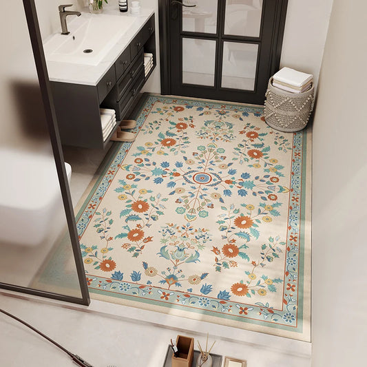 Bath Mat with a Floral Chintz Print