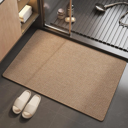 Thin beige bath mat