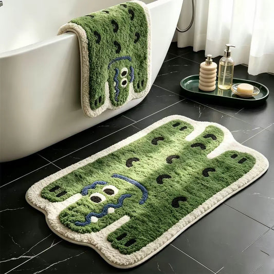 Crocodile bath mat