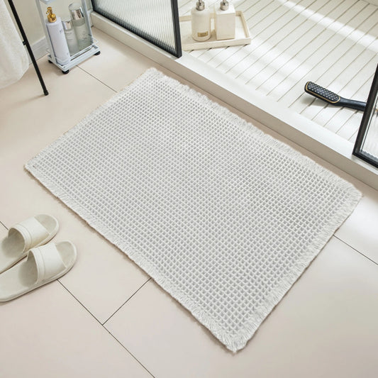 Waffle Weave Bath Mat in White